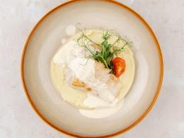 Судак на гриле с картофельным пюре