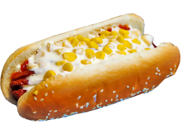 Хот дог с кукурузой и плавленым сыром