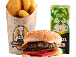 Детское комбо (один минибургер, фри или нагетсы на выбор, сок "Piko" 0,2 или вода 0,5 на выбор)